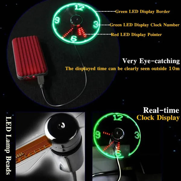 Horloge LED portable avec ventilateur 🕝- 50% Reduction !
