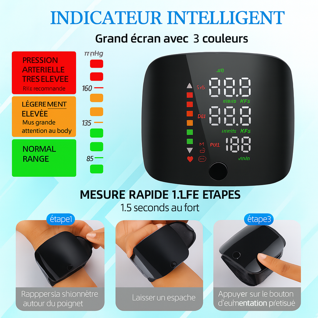 Tensiomètre automatique au poignet sans fil !  50% Reduction !          ⭐⭐⭐⭐⭐